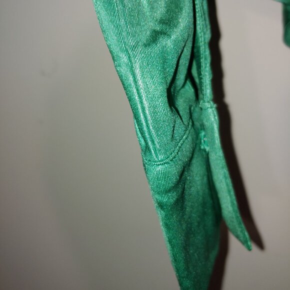 Avra Milano Melissa Collared V-Neck Long Sleeves Green Blouse Size L - Picture 4 of 5